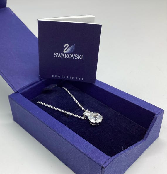 Vintage Swarovski Double Jewell Pendant and Chain Boxed