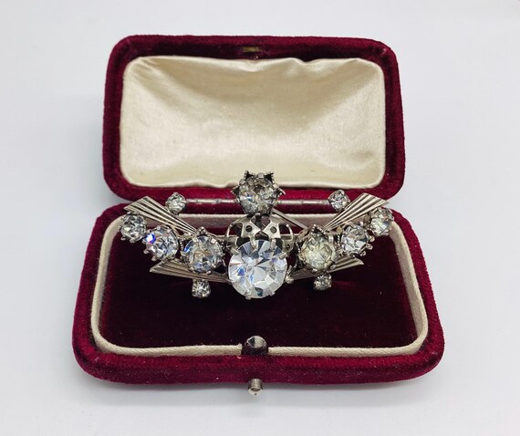 Antique Classic Styled Art Deco Paste Set Brooch Pin Collectable Antique Jewellery