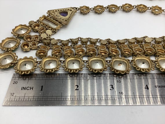 Spectacular Lee Angel Crystal Necklace Vintage 1980s Multi-strand