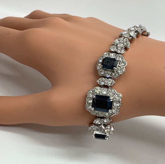 Attwood and Sawyer Fabulous Bracelet Crystal Sapphire Original Box September Birthday Birthstone 5th Wedding Anniversary