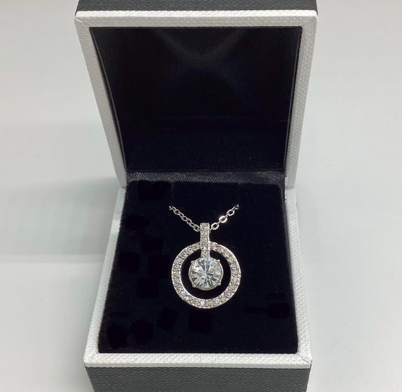 Vintage Swarovski Double Crystal Pendant and Chain