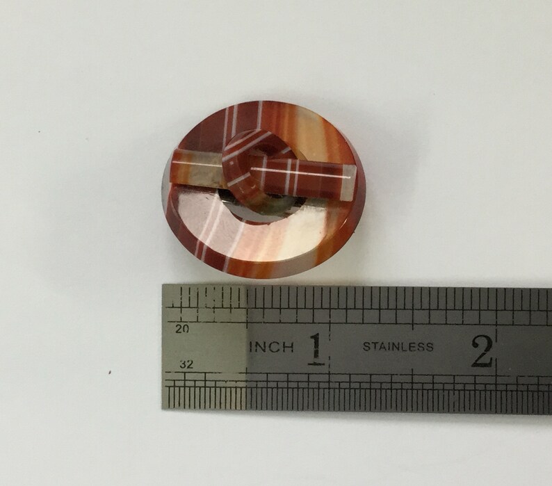 Red Banded Agate Pinchbeck Brooch Stunning Rare Scottish Banded Agate Victorian Buckle Brooch Agate Pin And Ring Puzzle Brooch