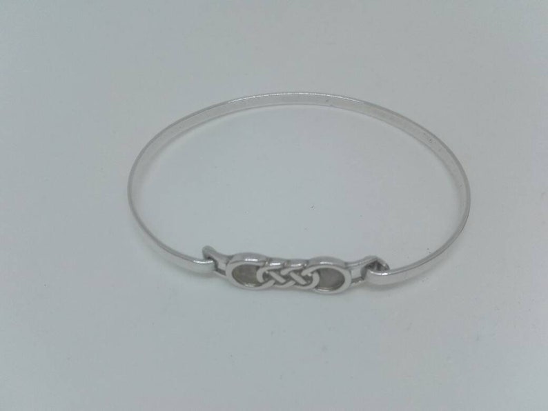 Super Sterling Silver Hinged Bangle with Celtic Knot Design Wedding Jewellery Birthday Gift