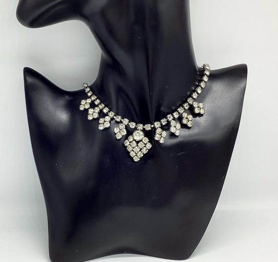 Beautiful Art Deco Rhinestone Bib Necklace Wedding or Bridesmaid Jewellery