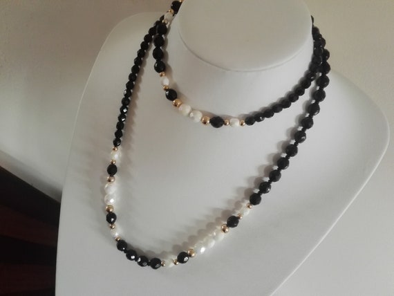 Fabulous French Jet, Crystal Pearl and Gold Bead … - image 5