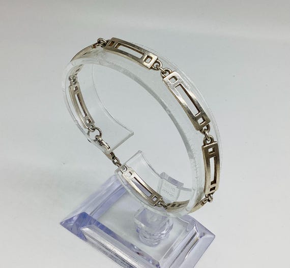 Celtic Solid 925 Silver Link Bracelet Renie Mackintosh Style Ladder Design