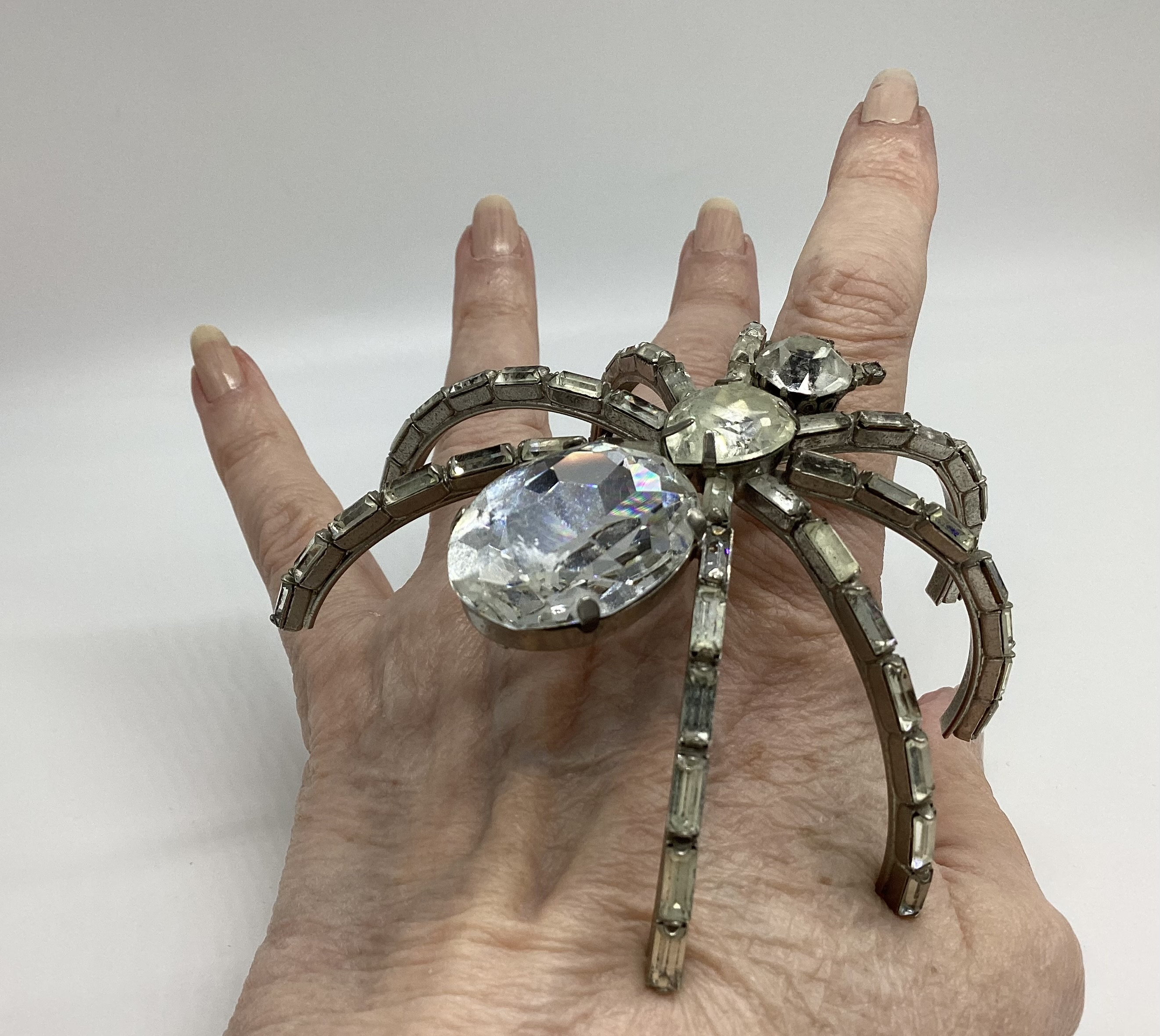 Spectacular Huge Butler and Wilson Diamente Spider Brooch Original