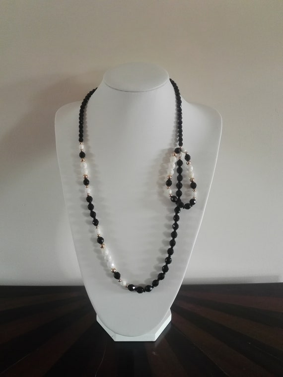 Fabulous French Jet, Crystal Pearl and Gold Bead … - image 2