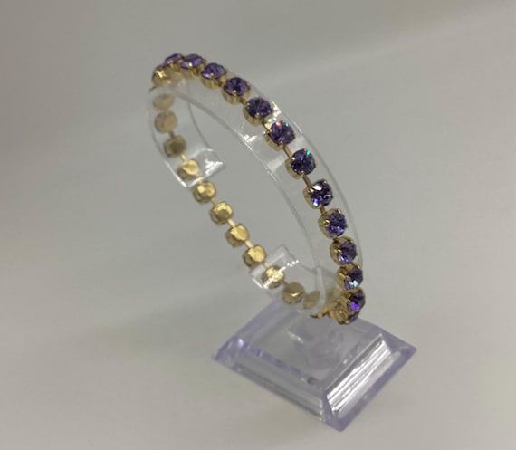 Tennis Bracelet set with Glass Crystals Blue Fire Opal Colours. Birthday Gift Wedding Jewellery Something Blue