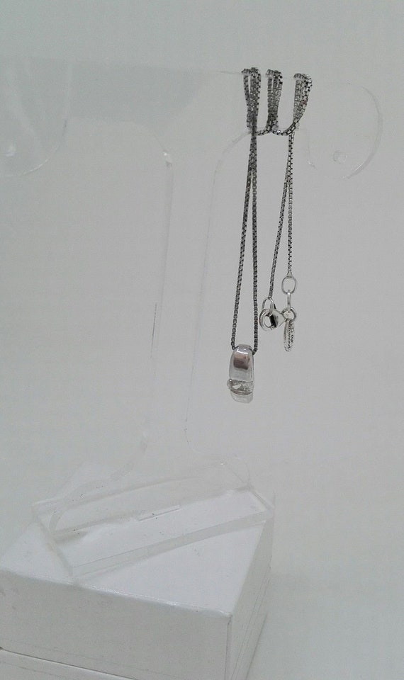 Hallmarked Silver Pendant set with Quality Zirconia on a Fine Silver Box Chain
