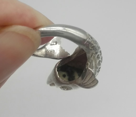Vintage Flying Fish Ring: Solid 925 Sterling Silv… - image 6