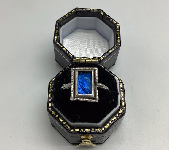 Tiny Butterfly Wing Ring 925 Silver Antique C1928 MORPHO Signed L H Size J