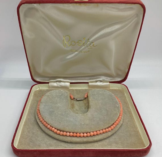 Angel Skin Coral Bead Necklace Choker Quality Vintage C1930 Gemstone Birthday or Bridesmaid Gift Peachy Pink