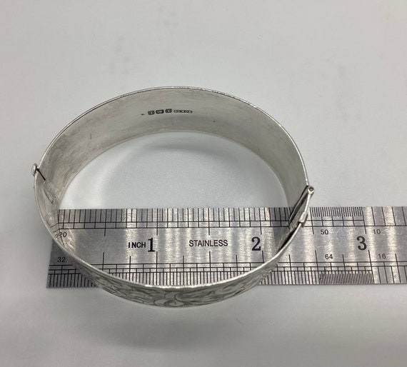 Solid Silver Bangle Full Hallmark 1976 Vintage Br… - image 5
