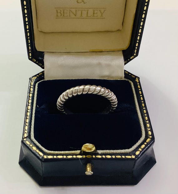 Vintage Solid Silver Twisted Rope Ring Dyadema Italy