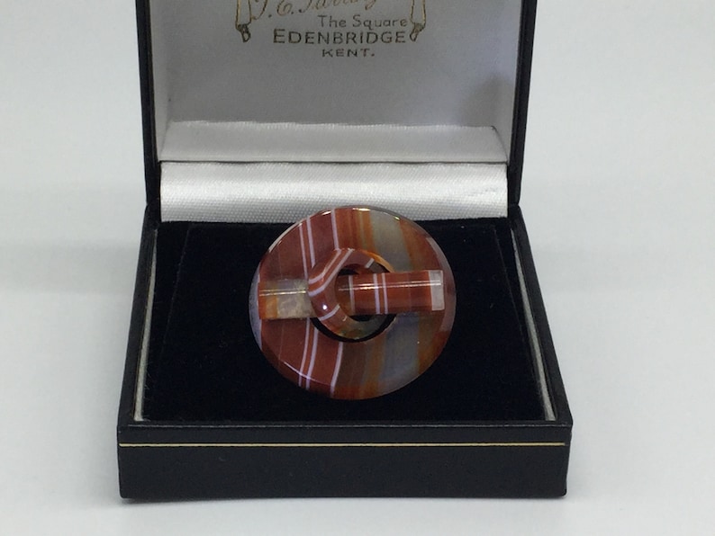Red Banded Agate Pinchbeck Brooch Stunning Rare Scottish Banded Agate Victorian Buckle Brooch Agate Pin And Ring Puzzle Brooch