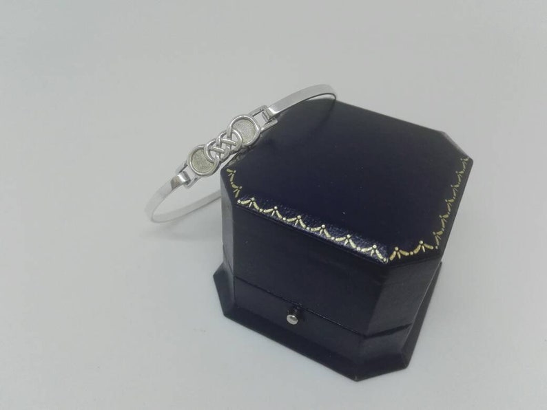 Super Sterling Silver Hinged Bangle with Celtic Knot Design Wedding Jewellery Birthday Gift
