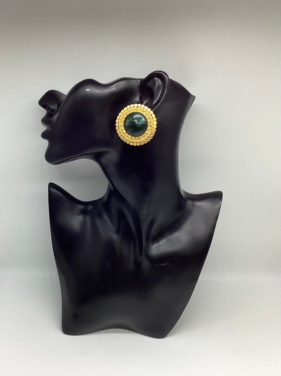 1980's Designer Earrings Signed M Jent Huge Vinta… - image 4