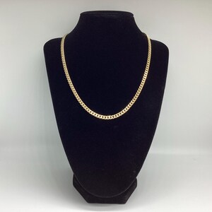 Vintage Pierre Cardin Gold Plated Chain Necklace Flat Curb 17 1/2 inches