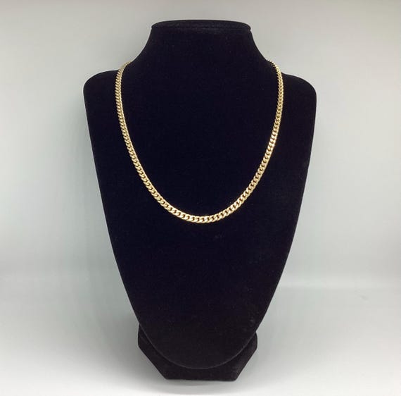 Vintage Pierre Cardin Gold Plated Chain Necklace Flat Curb 17 1/2 inches