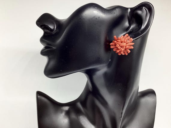 Fabulous Fifties Lipstick Red Branch Coral Clip On Earring Natural Coral Vintage 35th Anniversary December Birthday