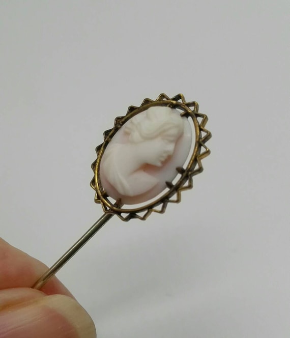 Camée Vintage En Coquillage Avec Profil à Sertir - Bon état D'usage