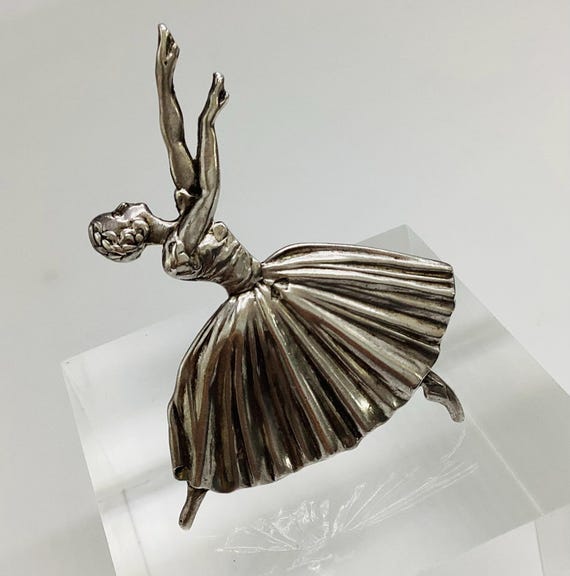 Silver Ballerina Brooch MASSINGHAM Birmingham 1948 2 inches