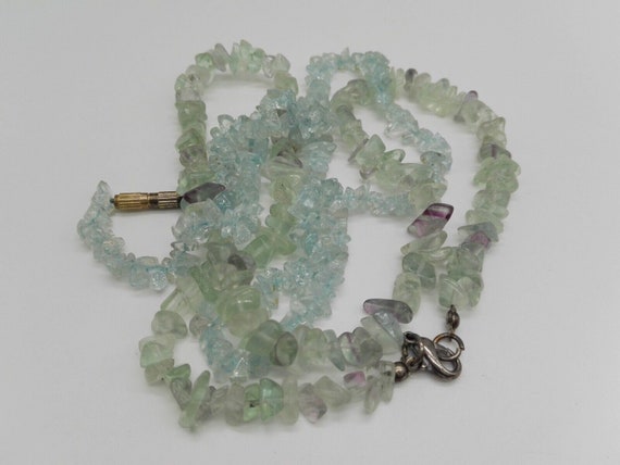 Two Crystal Gemstone Necklaces Sea Green Aventuri… - image 2