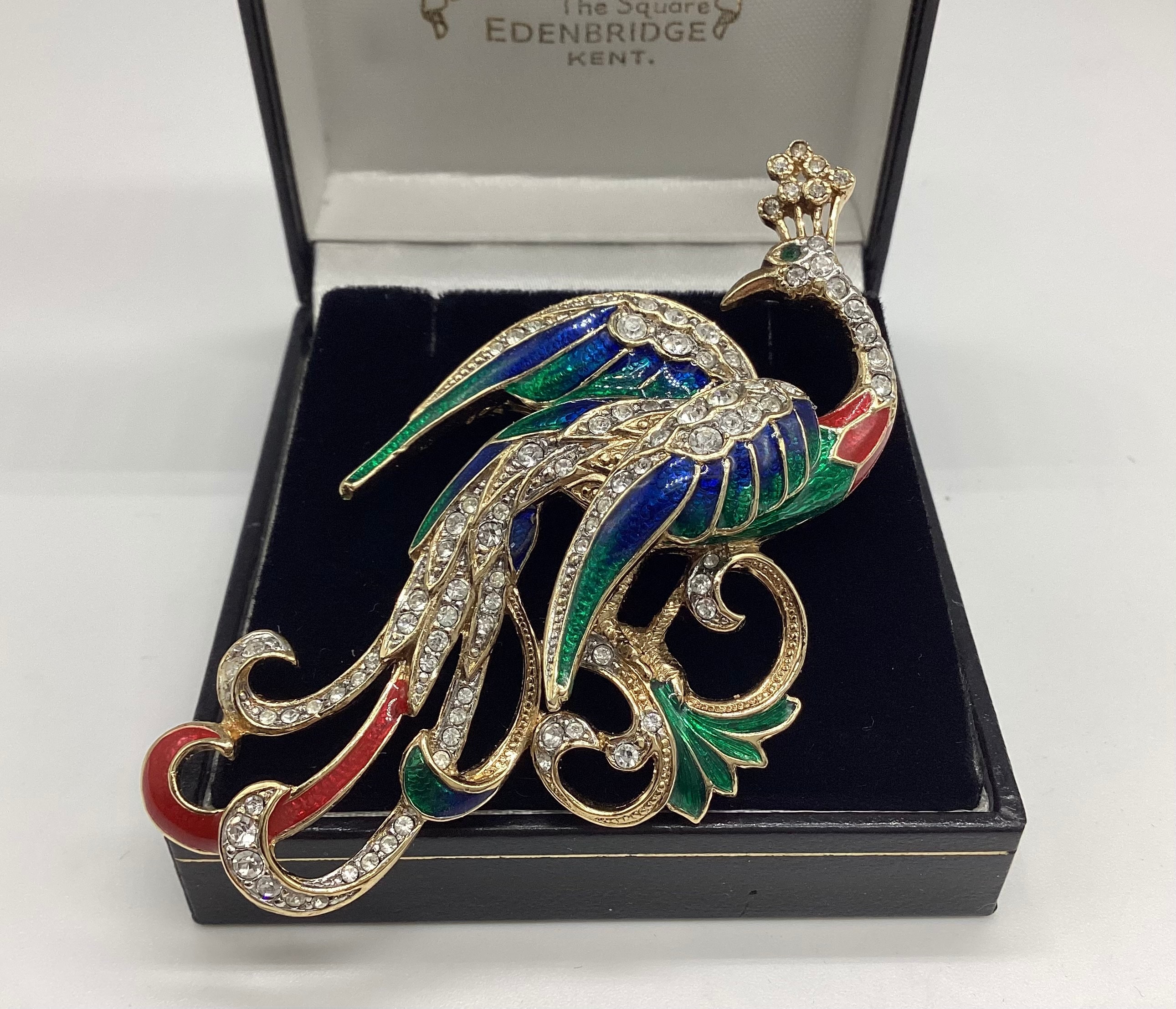 Attwood & Sawyer Brooch Bird of Paradise Swarovski Crystal