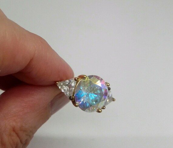 Fabulous Aurora Facet Magic Crystal Ring with Cub… - image 6
