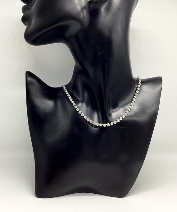 Single String Rhinestone Tennis Necklace Vintage Jewellery