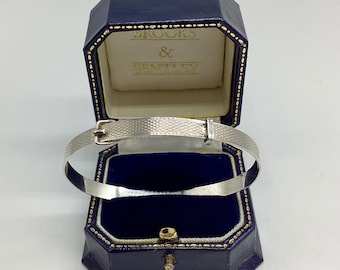Solid Silver Vintage Bangle Childs Expandable Buckle 4-5 Year Old  Confirmation Birthday