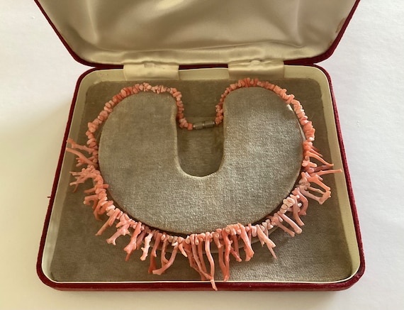 Rare Angel Skin Branch Coral Necklace Art Deco Vintage Jewellery Wedding Bridal