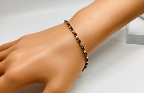 Dainty Crystal Ruby Tennis Bracelet Girl Petit Size