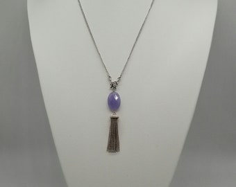 Sterlingzilveren hanger met lavendeljade: Chinese liefdeskwast