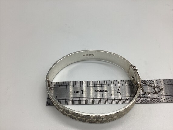 Solid Silver Bangle Full Hallmark 1976 Vintage Br… - image 3