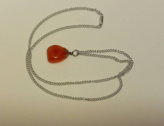 Natural Polished Gemstones Fabulous Toffee Coloured Carnelian Agate Quality Silver 24 Inch Chain Wonderful Christmas Gift or Stocking Filler