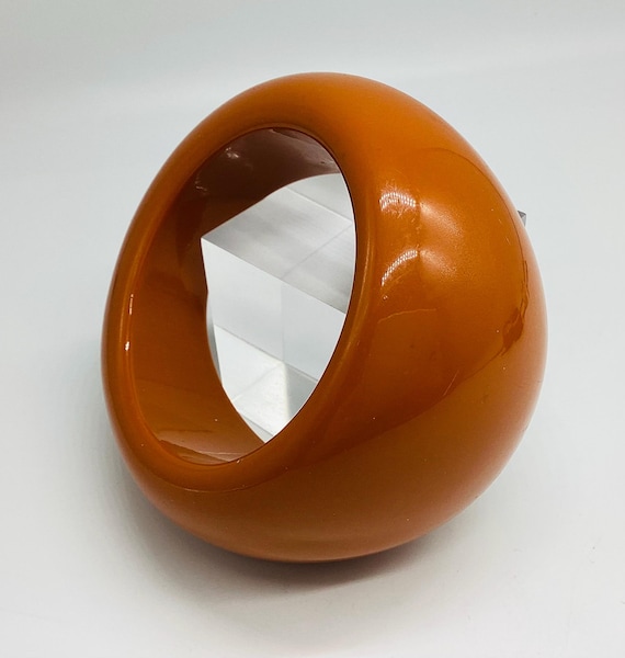 Vintage Huge Butterscotch/Caramel Varied Width Bangle Retro Jewellery 1960's