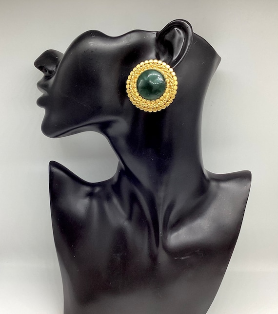 1980's Designer Earrings Signed M Jent Huge Vinta… - image 2