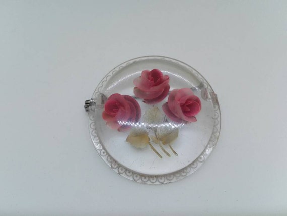 Rose Reverse Carved Brooch