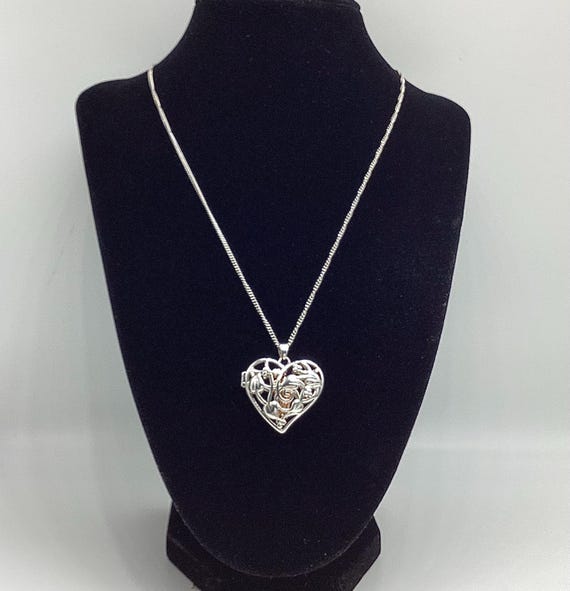 Clogau 9ct Welsh Rose Gold Fairy in a Filigree Silver Heart Pendant Original Chain Wedding Jewellery Christening Good Fairy Godmother