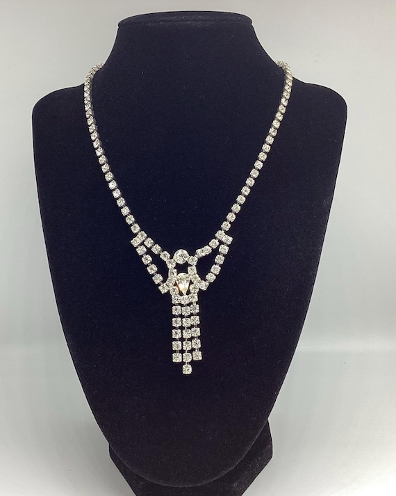 True Vintage Diamente Rhinestone Necklace Art Deco C1940/50s