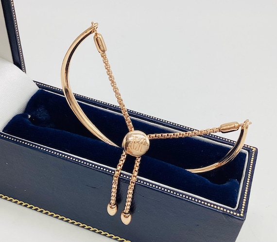 Monica Vinader Rose Gold Vermeil Friendship Slider Bracelet London Hallmarked 925 Silver