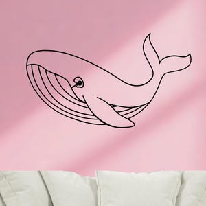 Custom Sturdy Whale Indoor Wall Decor | Wall Color See Through | Cute Large Wall Decor | Ready to Hang