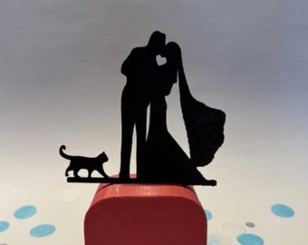 Cat  Sturdy Wedding Cake Topper,  Personalized Cake Topper for Wedding, Custom Wedding Gift Cake Topper