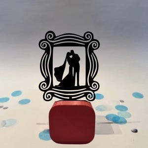 Friends Love Sturdy Wedding Cake Topper, Personalized Cake Topper for Wedding, Custom Wedding Gift Cake Topper, Peephole Frame,