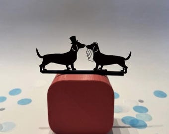Custom Dachshund Bride and Groom Wedding Cake Topper, Cute Dog Couple, Personalized Wedding Cake Decor Keepsake