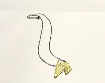 Custom Dragon Bust Pendant Necklace – Fantasy Charm – Stainless Steel Chain – Dragon Jewelry Gift