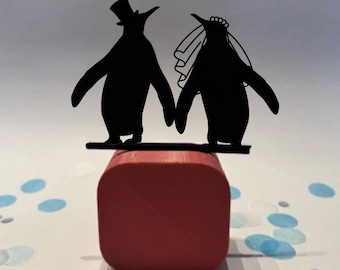 Penguin Sturdy Wedding Cake Topper,  Personalized Cake Topper for Wedding, Custom Wedding Gift Cake Topper