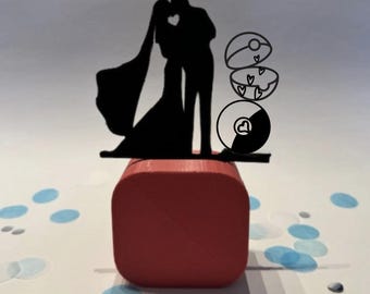 Poke Ball Bride Groom Sturdy Wedding Cake Topper,  Personalized Cake Topper for Wedding, Custom Wedding Gift Cake Topper